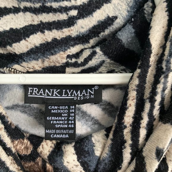 Frank Lyman Sleeveless Animal Print Top Belted Size 14 - Picture 4 of 7